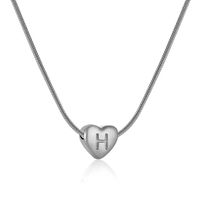 Rostfreier Stahl Einfacher Stil Polieren Brief Herzform Halskette Mit Anhänger sku image 8