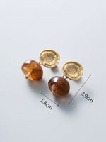 1 Pair Elegant Vintage Style Irregular Enamel Pearl Plating Alloy Resin Gold Plated Drop Earrings main image 3