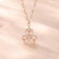 Ig Style Simple Style Shamrock Heart Shape Sterling Silver Plating Pendant Necklace main image 3