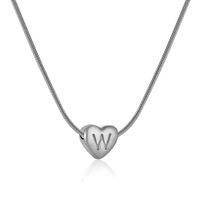 Stainless Steel Simple Style Polishing Letter Heart Shape Pendant Necklace sku image 23