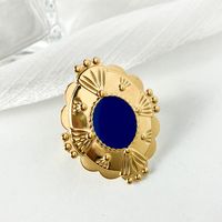 304 Stainless Steel 14K Gold Plated Simple Style Commute Enamel Plating Geometric Open Rings main image 1