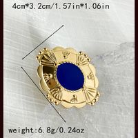Edelstahl 304 14 Karat Vergoldet Einfacher Stil Pendeln Emaille Überzug Geometrisch Offener Ring sku image 1