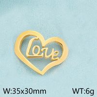 1 Piece Stainless Steel 18K Gold Plated Heart Shape sku image 6