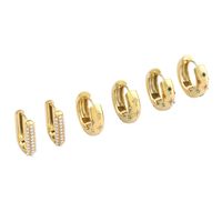 1 Pair Simple Style U Shape Round Plating Inlay Stainless Steel Pearl Zircon 18K Gold Plated Earrings main image 5