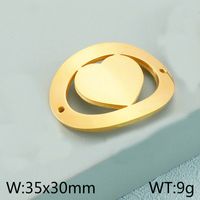 1 Piece Stainless Steel 18K Gold Plated Heart Shape sku image 8