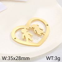 1 Piece Stainless Steel 18K Gold Plated Heart Shape sku image 5