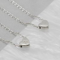 Stainless Steel Simple Style Commute Polishing Plating Inlay Letter Heart Shape Necklace main image 3