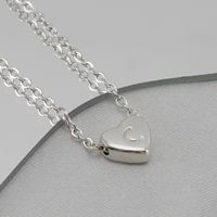 Stainless Steel Simple Style Commute Polishing Plating Inlay Letter Heart Shape Necklace main image 1