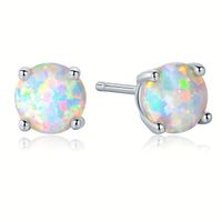 Copper White Gold Plated Elegant Colorful Inlay Opal Jewelry Set main image 4