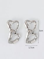 1 Pair Ig Style Simple Style Heart Shape Plating Inlay Alloy Zircon Silver Plated Drop Earrings main image 2