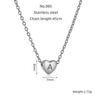 Rostfreier Stahl Einfacher Stil Pendeln Polieren Überzug Inlay Brief Herzform Halskette main image 2