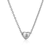 Stainless Steel Simple Style Commute Polishing Plating Inlay Letter Heart Shape Necklace sku image 2