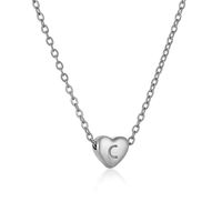 Stainless Steel Simple Style Commute Polishing Plating Inlay Letter Heart Shape Necklace sku image 3