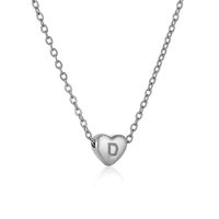 Stainless Steel Simple Style Commute Polishing Plating Inlay Letter Heart Shape Necklace sku image 4