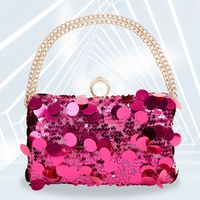 Women's Plastic Bead Material Solid Color Basic Square Lock Clasp Evening Bag sku image 5