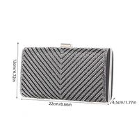 Women's Polyester Stripe Vintage Style Square Magnetic Buckle Evening Bag main image 2