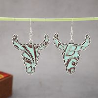 1 Pair Simple Style Cattle Alloy Drop Earrings main image 5