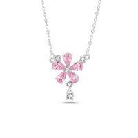 Ig Style Sweet Flower Sterling Silver Polishing Plating Inlay Zircon Pendant Necklace main image 6