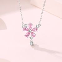 Style Ig Sucré Fleur Argent Sterling Polissage Placage Incruster Zircon Pendentif main image 7