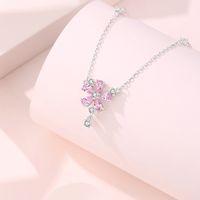 Ig Style Sweet Flower Sterling Silver Polishing Plating Inlay Zircon Pendant Necklace main image 4