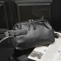 Men's Solid Color Pu Leather Zipper Handbag sku image 1