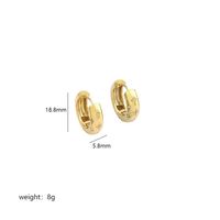 1 Pair Simple Style U Shape Round Plating Inlay Stainless Steel Pearl Zircon 18K Gold Plated Earrings sku image 1