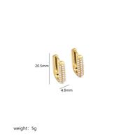 1 Pair Simple Style U Shape Round Plating Inlay Stainless Steel Pearl Zircon 18K Gold Plated Earrings sku image 5
