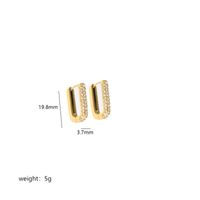 1 Pair Simple Style U Shape Round Plating Inlay Stainless Steel Pearl Zircon 18K Gold Plated Earrings sku image 6