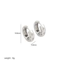 1 Pair Simple Style U Shape Round Plating Inlay Stainless Steel Pearl Zircon 18K Gold Plated Earrings sku image 3