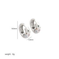 1 Pair Simple Style U Shape Round Plating Inlay Stainless Steel Pearl Zircon 18K Gold Plated Earrings sku image 4