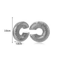 1 Pair Simple Style Geometric Irregular Pleated Stainless Steel Hoop Earrings sku image 1