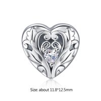 Vintage Style Simple Style Heart Shape Sterling Silver Handmade Plating Inlay Zircon Rhodium Plated Jewelry Accessories main image 2