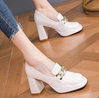 Women's British Style Solid Color Round Toe Mary Jane sku image 15