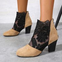 Women's Vintage Style Color Block Round Toe Roman Sandals main image 5