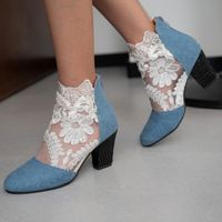 Women's Vintage Style Color Block Round Toe Roman Sandals main image 4