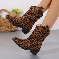 Women's Casual Leopard Round Toe Martin Boots main image 3