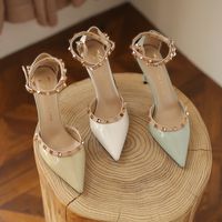 Women's Elegant Sexy Color Block Point Toe Ankle Strap Sandals main image 2