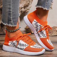 Women's Casual Printing Color Block Round Toe Sports Shoes main image 4