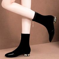 Women's Vintage Style Solid Color Point Toe Classic Boots main image 5