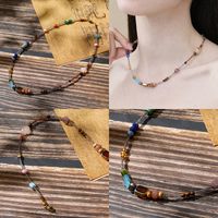 Vintage Style Simple Style Classic Style Moon Stainless Steel Beaded Copper Beaded Enamel Plating 14k Gold Plated 18k Gold Plated Women's Necklace main image 8