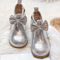 Girl's Vintage Style Solid Color Bowknot Round Toe Booties main image 1