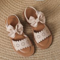 Girl's Roman Style Solid Color Bowknot Round Toe Casual Sandals main image 1