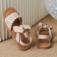 Girl's Roman Style Solid Color Bowknot Round Toe Casual Sandals main image 3