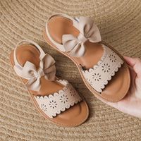 Girl's Roman Style Solid Color Bowknot Round Toe Casual Sandals main image 2