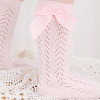 Women's Princess Cute Solid Color Cotton Mesh Crew Socks One Pair sku image 6