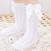 Women's Princess Cute Solid Color Cotton Mesh Crew Socks One Pair sku image 12