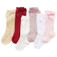 Women's Princess Cute Solid Color Cotton Mesh Crew Socks One Pair main image 3