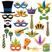 Mardi Gras Funny Mask Paper Party Festival Decorative Props main image 1