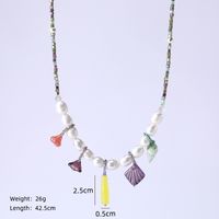 Baroque Style Vacation Geometric Stainless Steel Beaded Copper Beaded Enamel Plating 14k Gold Plated 18k Gold Plated Silver Plated Women's Pendant Necklace Necklace sku image 4