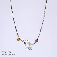 Baroque Style Vacation Geometric Stainless Steel Beaded Copper Beaded Enamel Plating 14k Gold Plated 18k Gold Plated Silver Plated Women's Pendant Necklace Necklace sku image 1